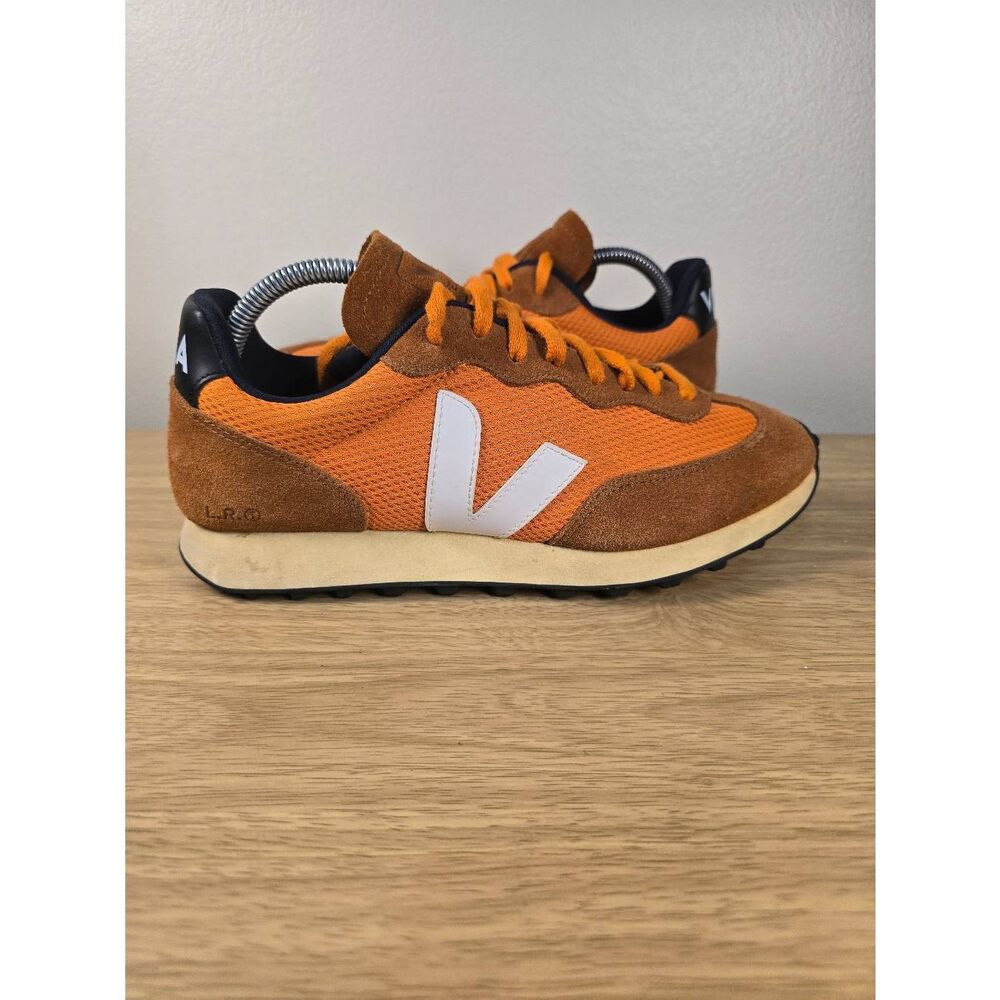 Veja Rio Branco Alveomesh Men's Size 9.5  Nautico White Orange Fluo Sneakers